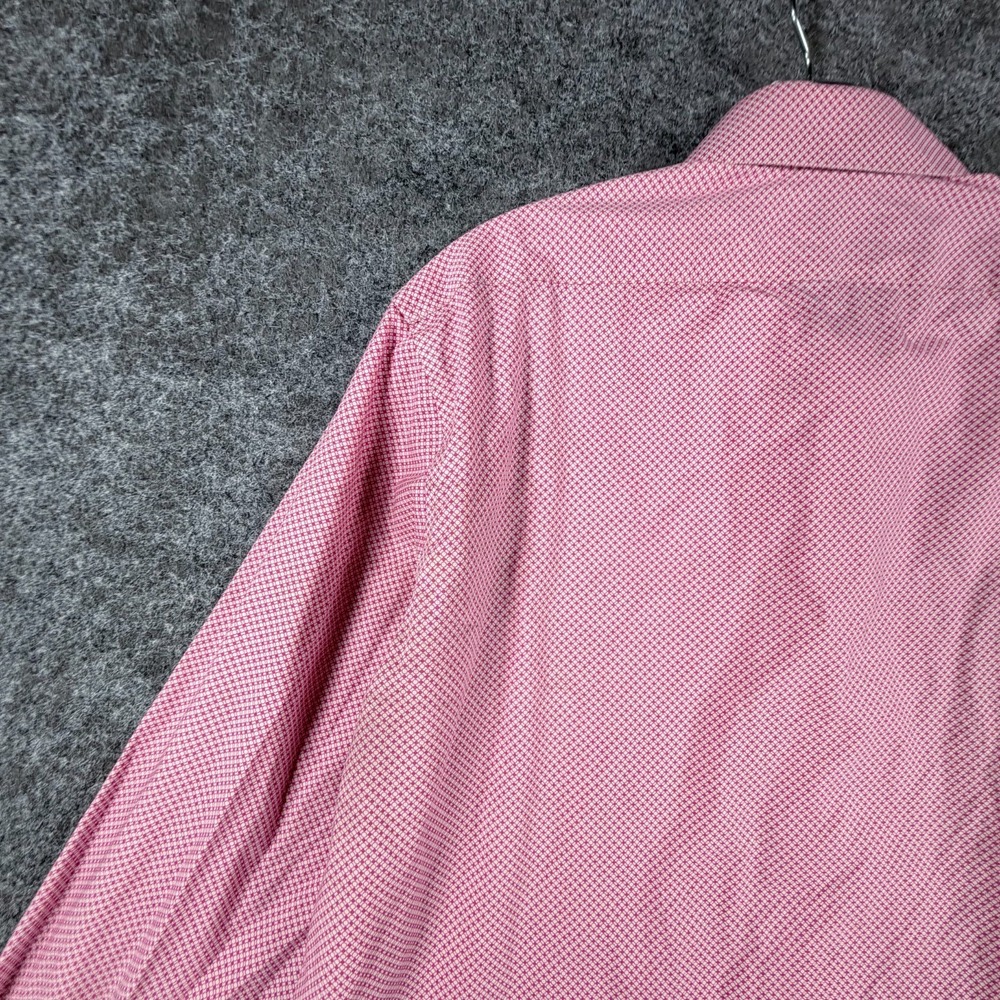 Calvin Klein Steel+ Dress Shirt Mens L PinK Geometric Stretch Non Iron Slim Fit - Picture 12 of 16